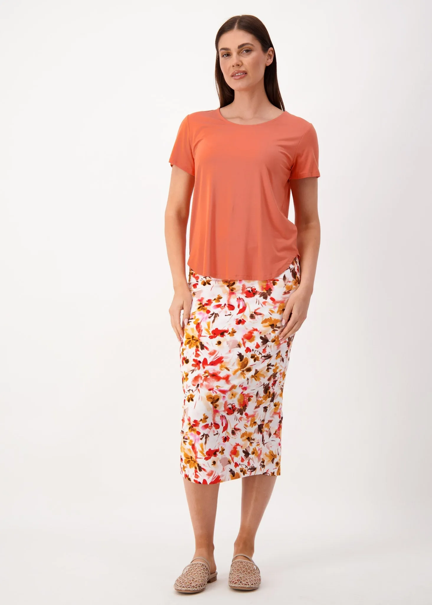 Janis Short Sleeve Bamboo T-Shirt - Coral