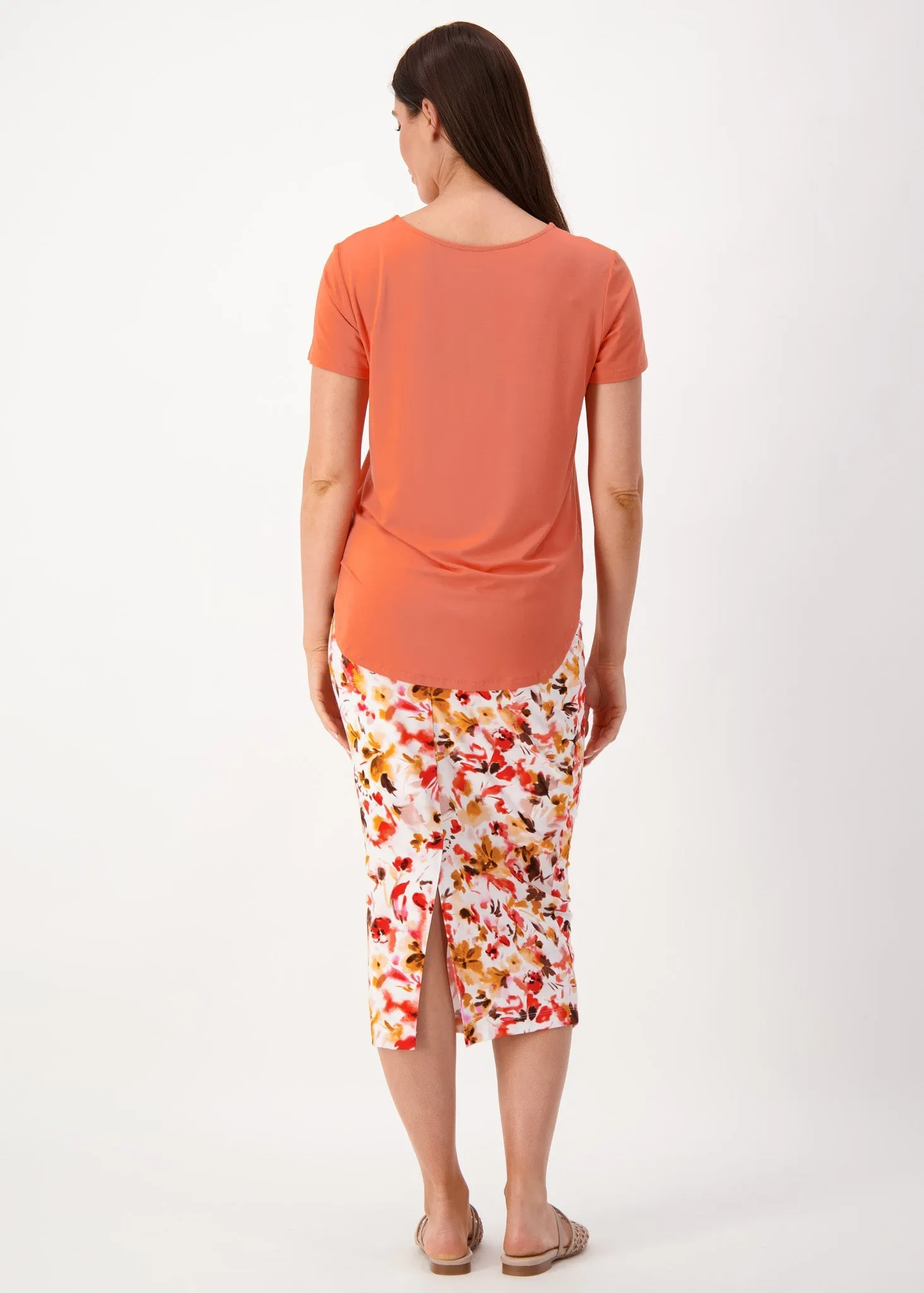 Janis Short Sleeve Bamboo T-Shirt - Coral