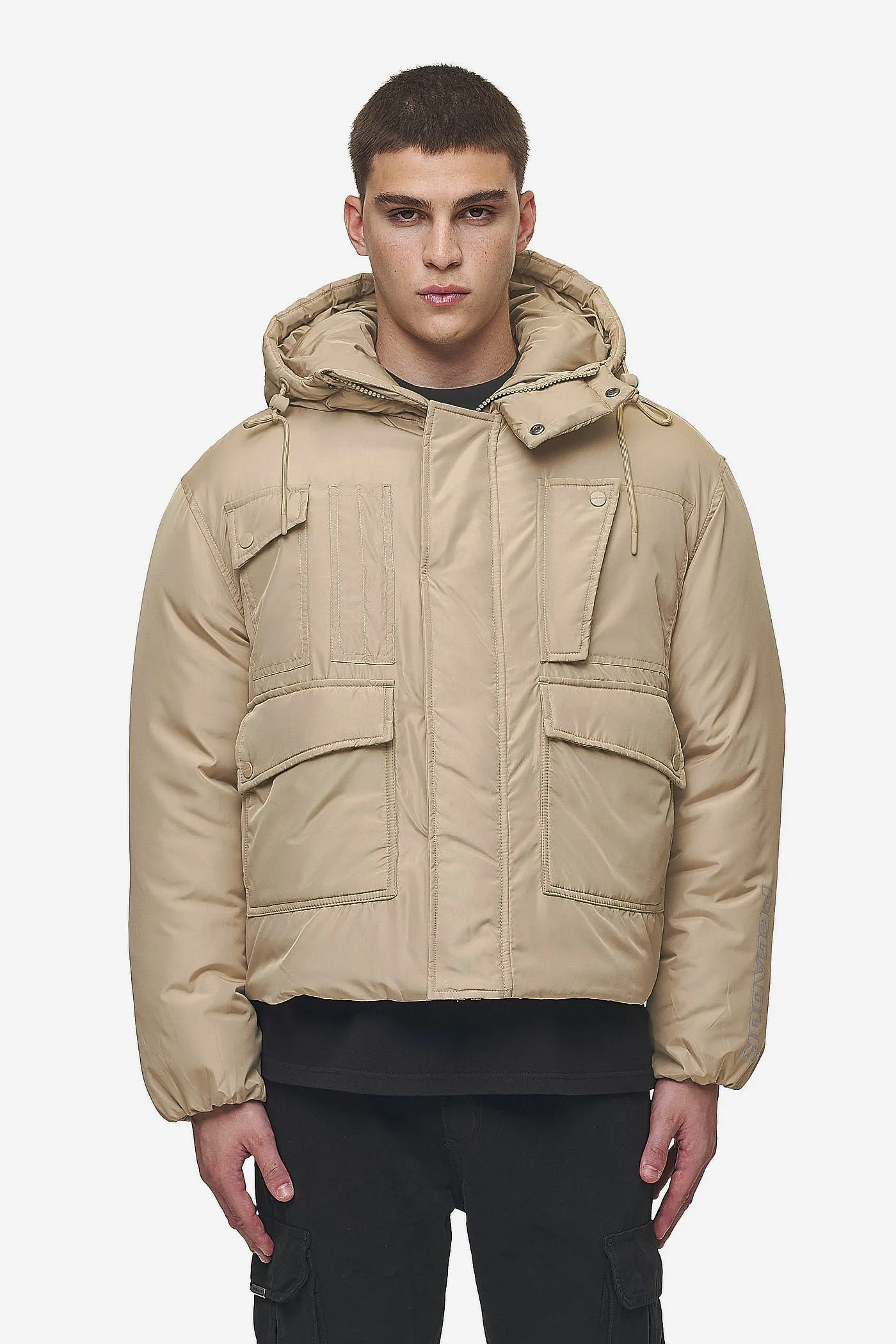 Jean Utility Puffer Jacket Sand