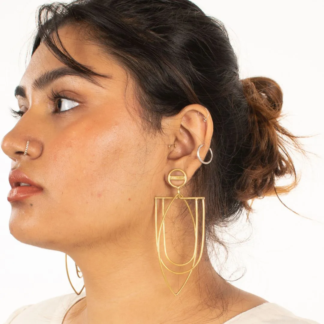 Kaju-Katli Earrings | Womens Earrings | Recycled Brass Earrings