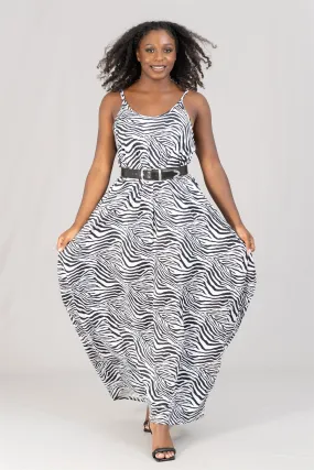 KaraChic CHH22049 Print Knit Maxi Dress