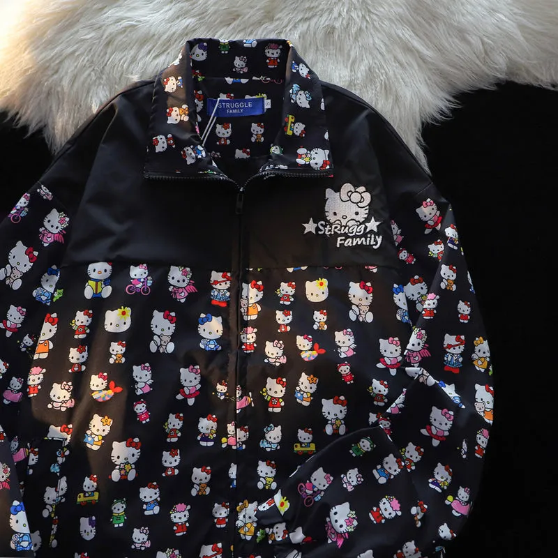 Kawaii Full Print Kitty Cardigan Jacket KI643