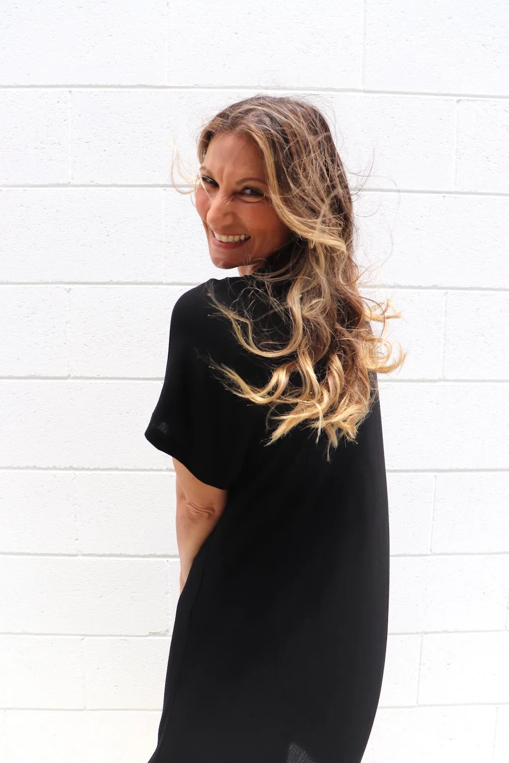 Kokomo Short Sleeve Dress in Black