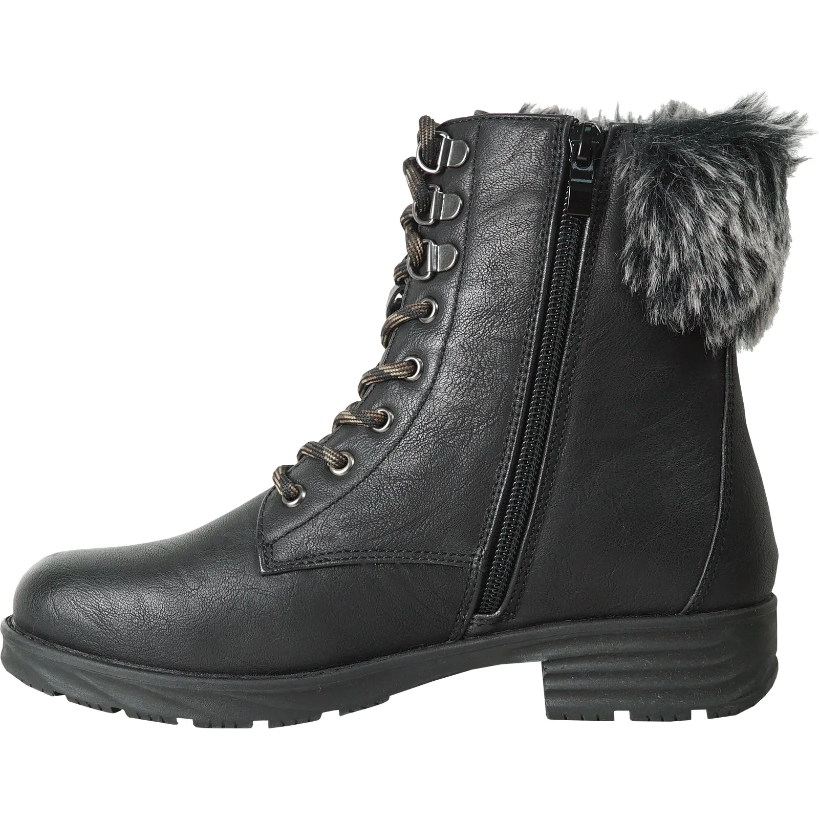 KOZI Canada Waterproof Women Boot WILLOW Ankle Winter Fur Casual Boot Black