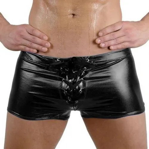 Lace Up Shiny Patent Leather Boxer