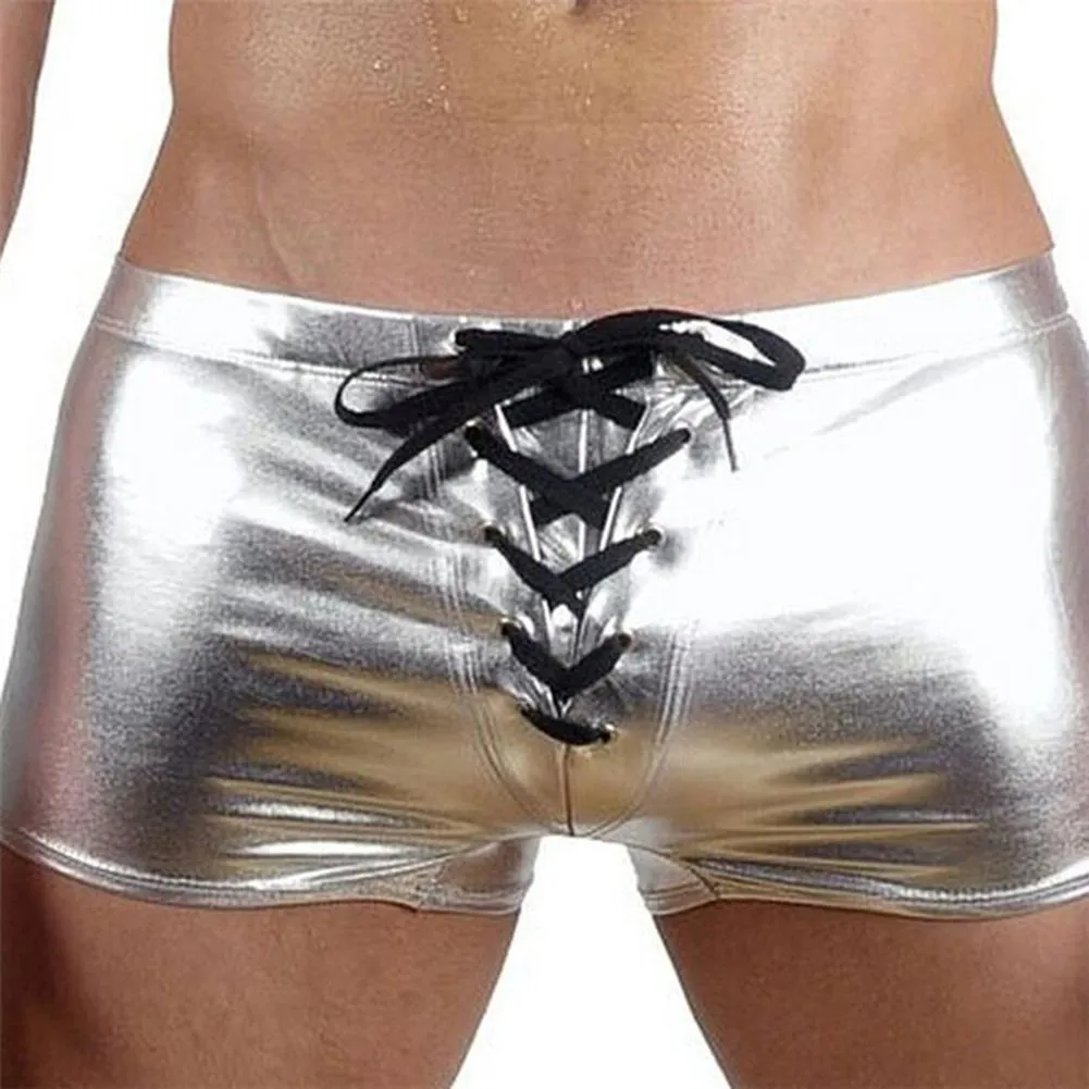 Lace Up Shiny Patent Leather Boxer