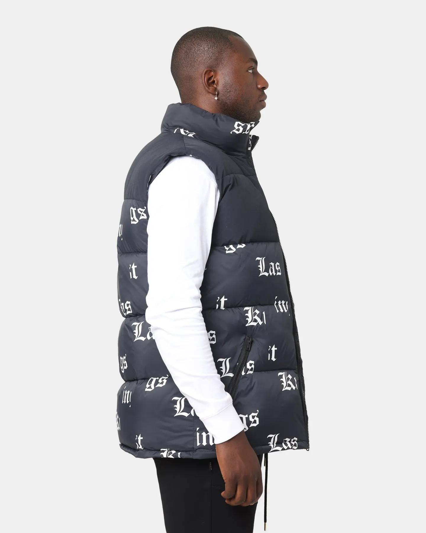 Last Kings Fragment Puffer Vest Black