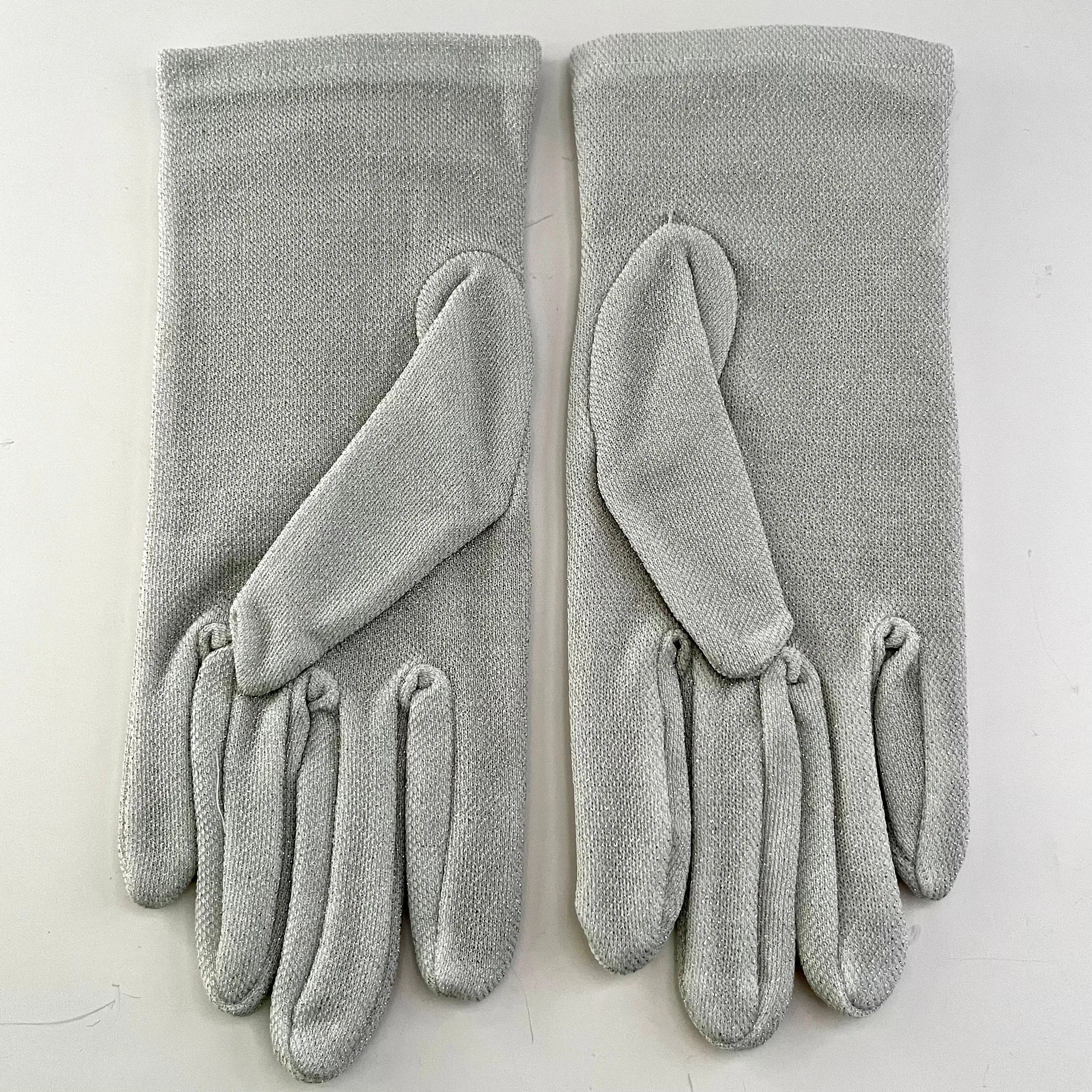 Late 70s/ Early 80s Metallic Silver Stretch Gloves