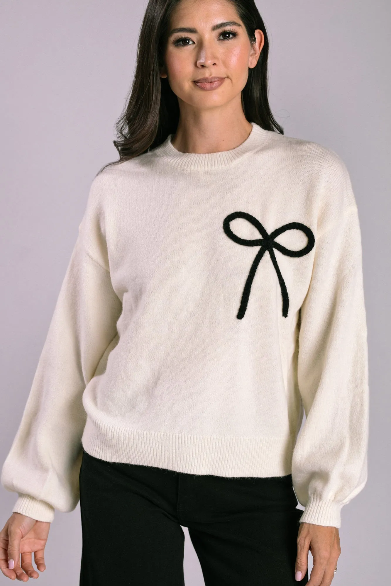 Leanne Bow Embroidered Sweater