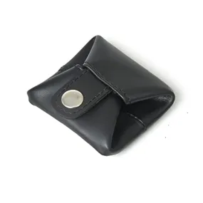 Leather Coin Pouch Change Holder Mini Pocket Wallet Black