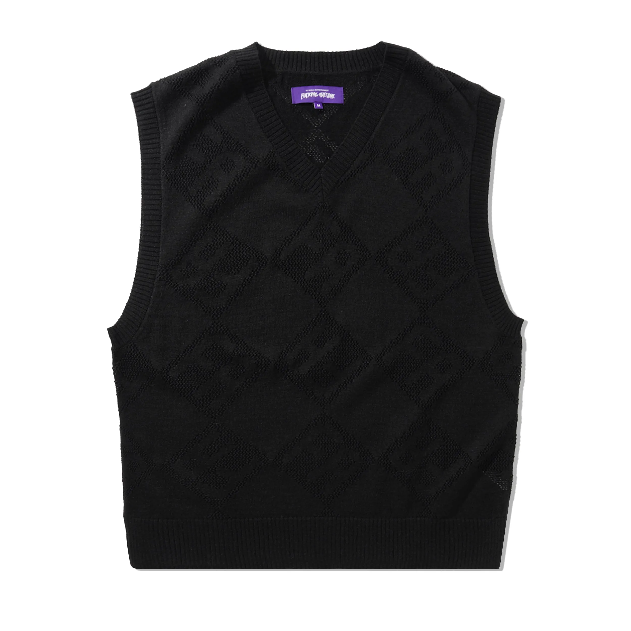 Letter Square Vest, Black