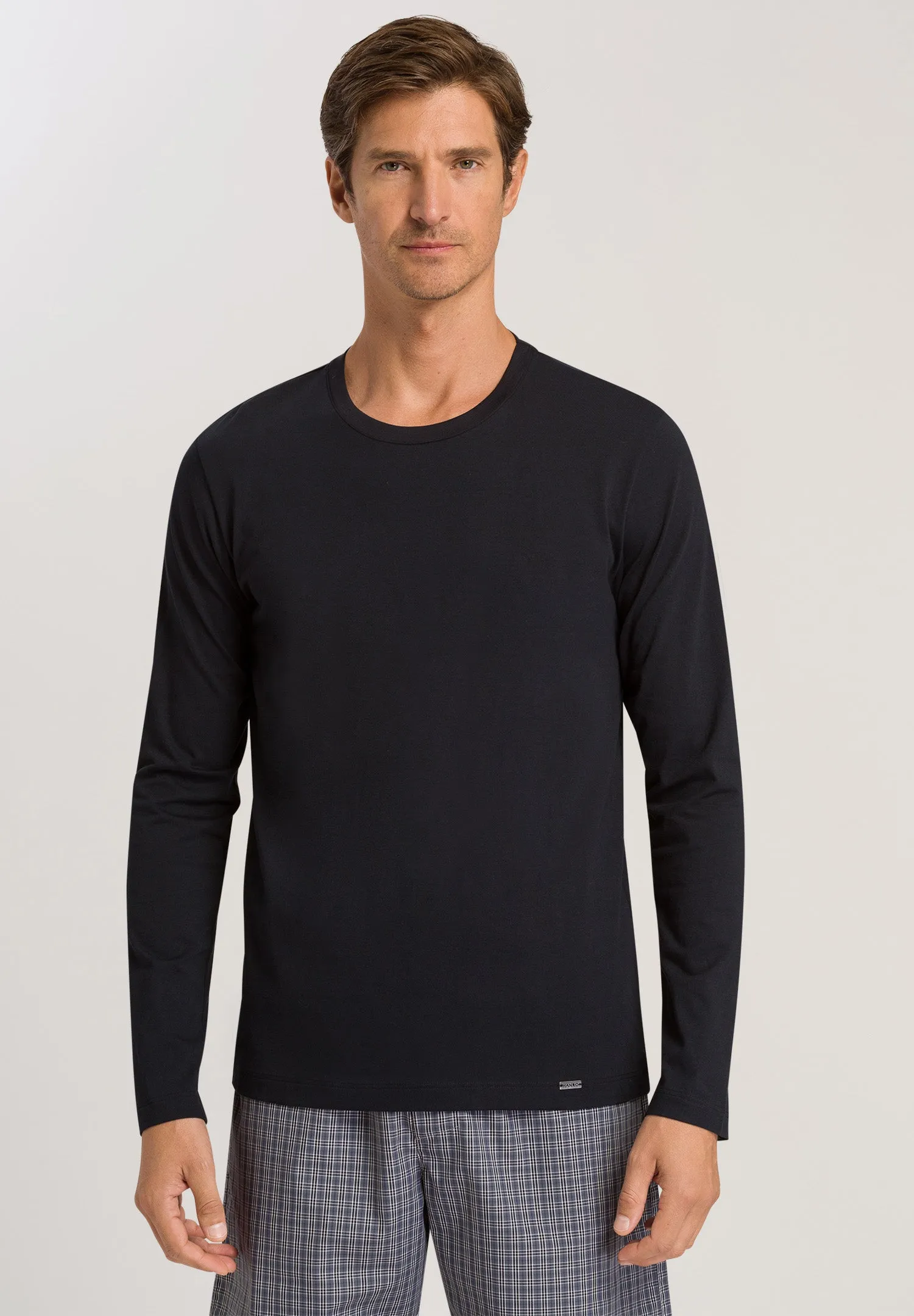 Living Shirts Cotton Crew Neck Top | Black 75053-019