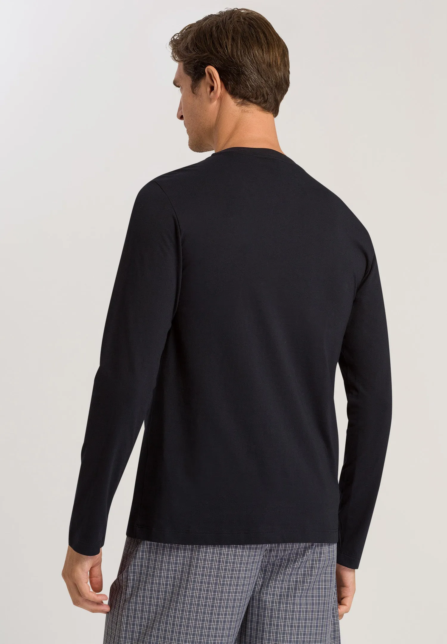 Living Shirts Cotton Crew Neck Top | Black 75053-019