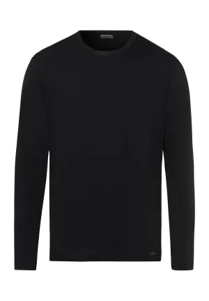 Living Shirts Cotton Crew Neck Top | Black 75053-019