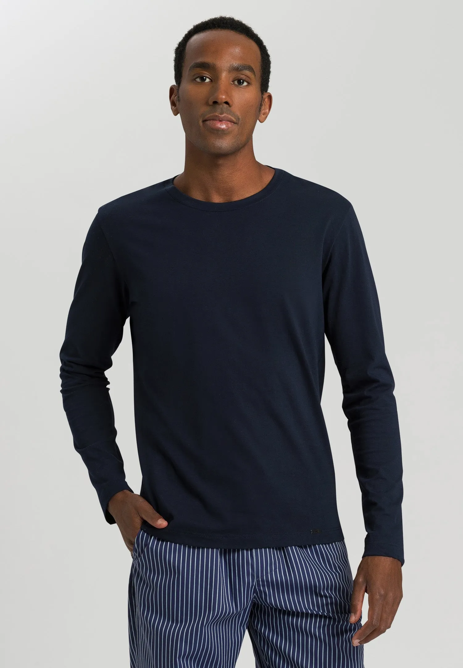 Living Shirts Cotton Crew Neck Top | Deep Navy 75053-1610