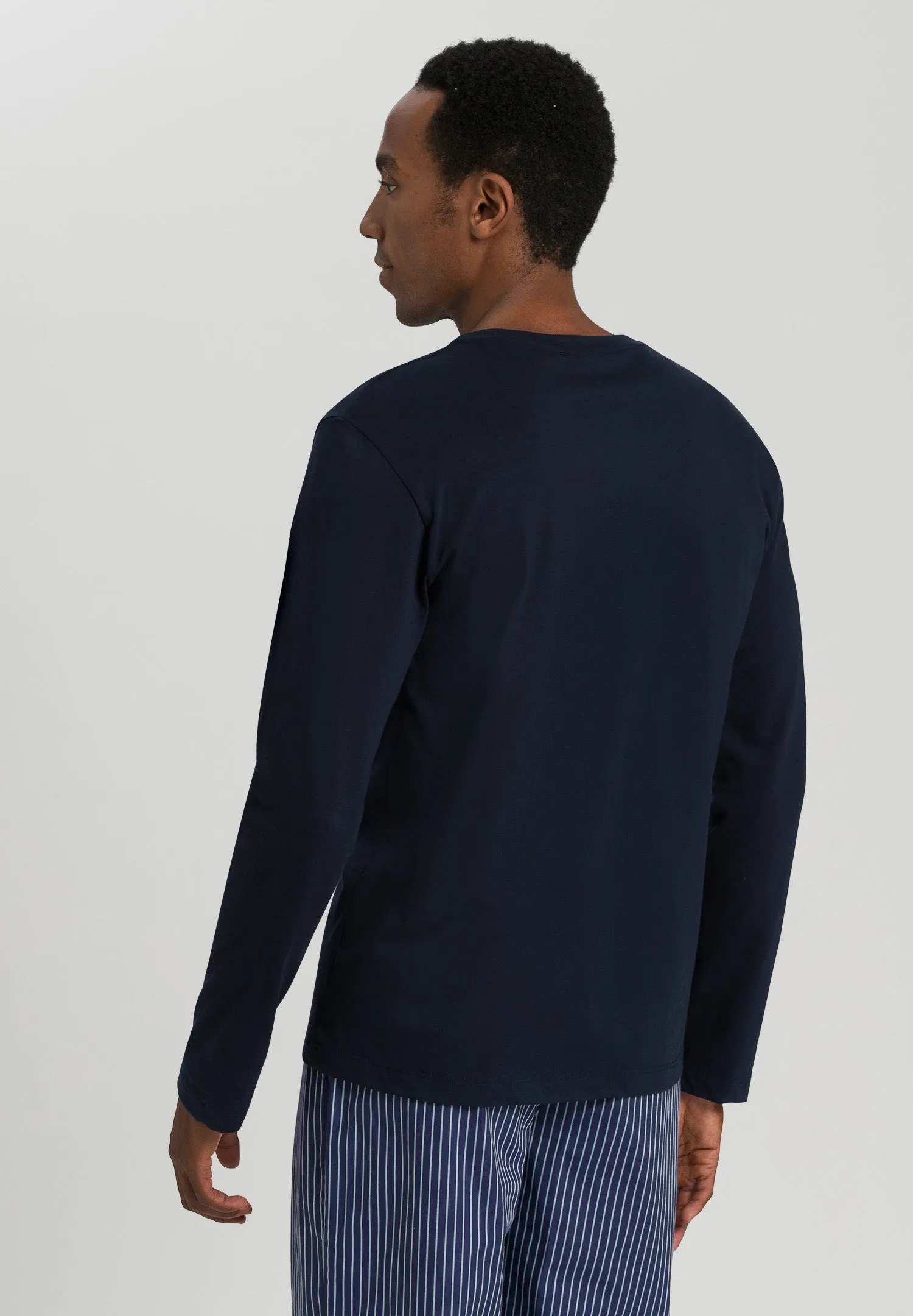 Living Shirts Cotton Crew Neck Top | Deep Navy 75053-1610