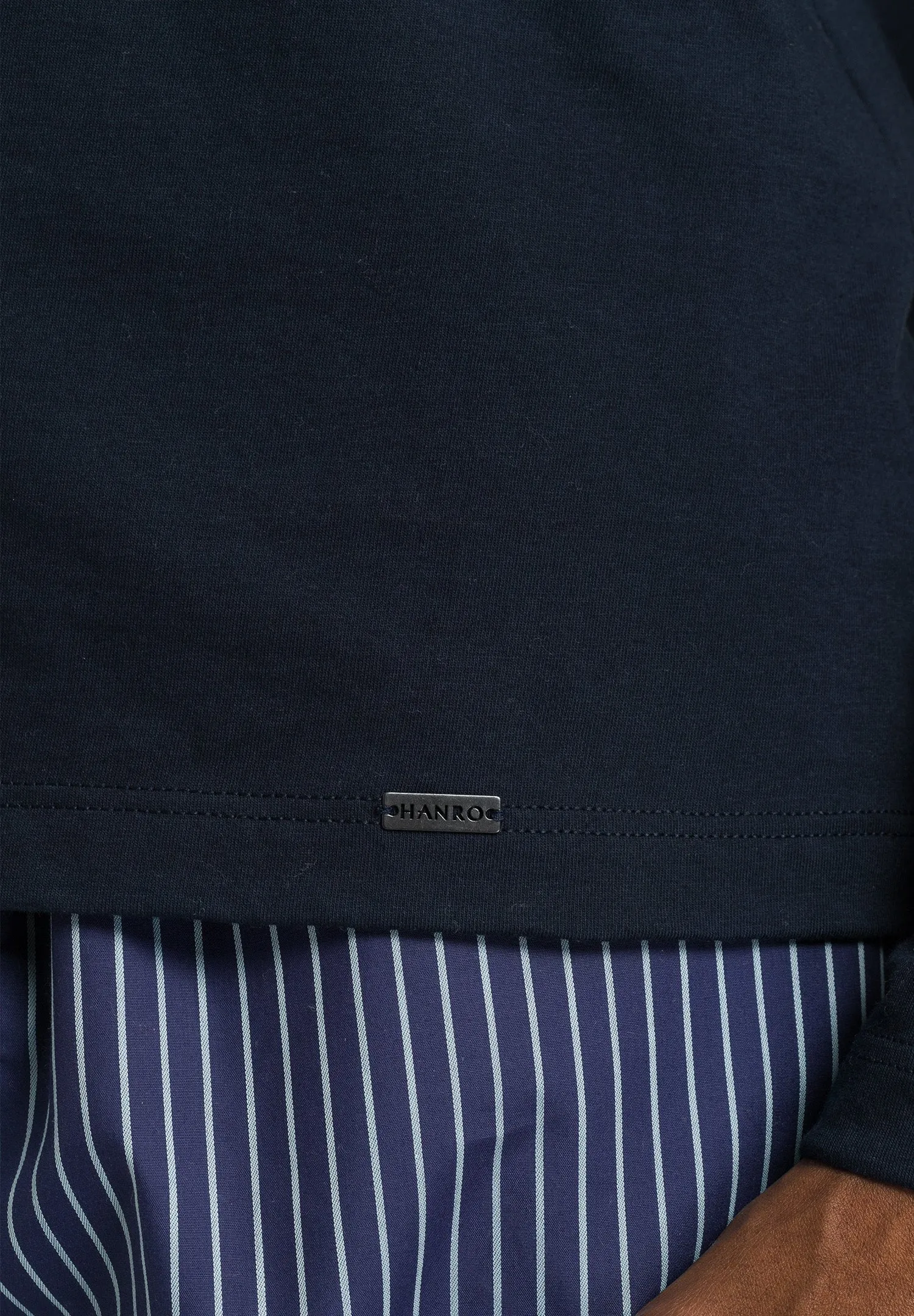 Living Shirts Cotton Crew Neck Top | Deep Navy 75053-1610