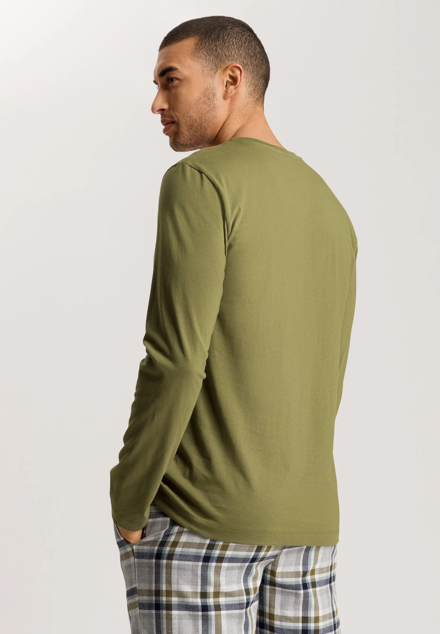 Living Shirts Cotton Crew Neck Top | Olive Branch 75053-2729