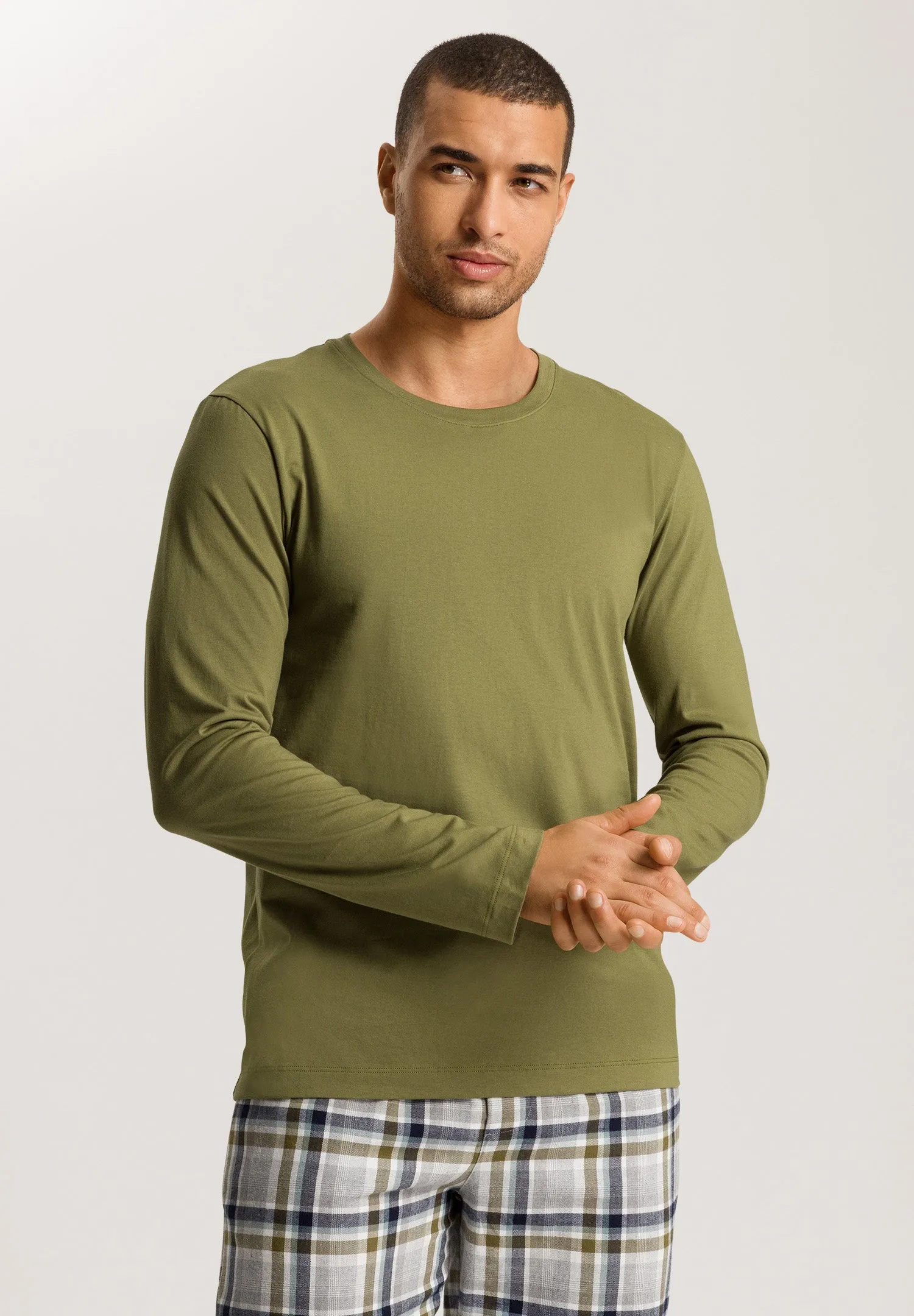 Living Shirts Cotton Crew Neck Top | Olive Branch 75053-2729