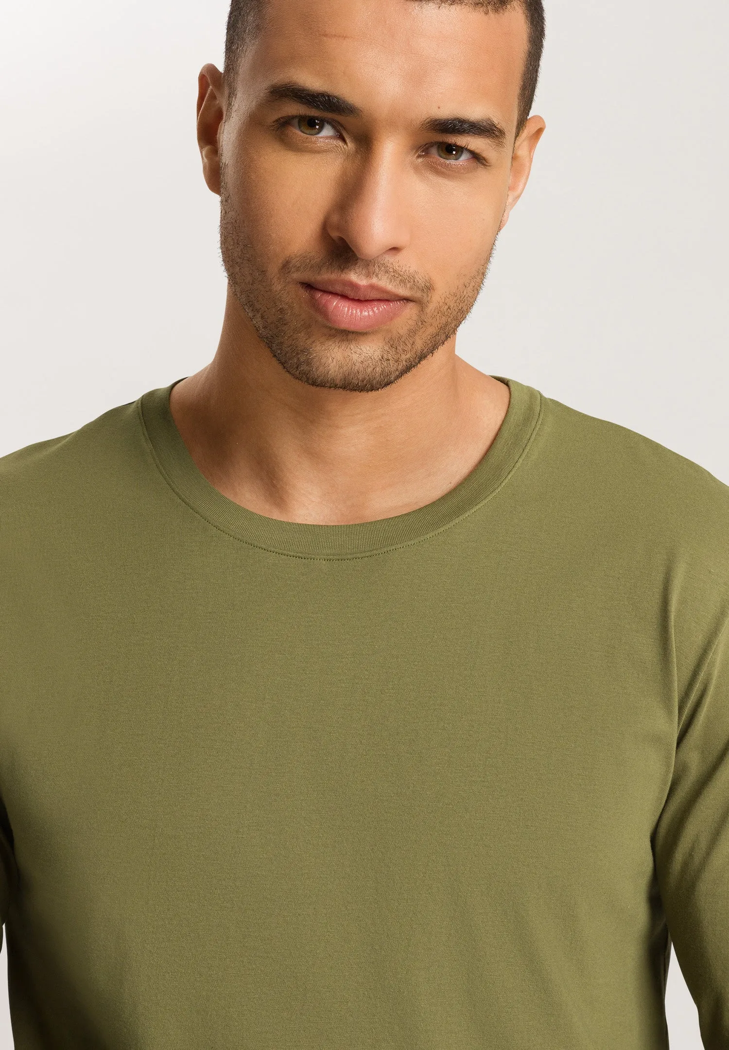 Living Shirts Cotton Crew Neck Top | Olive Branch 75053-2729