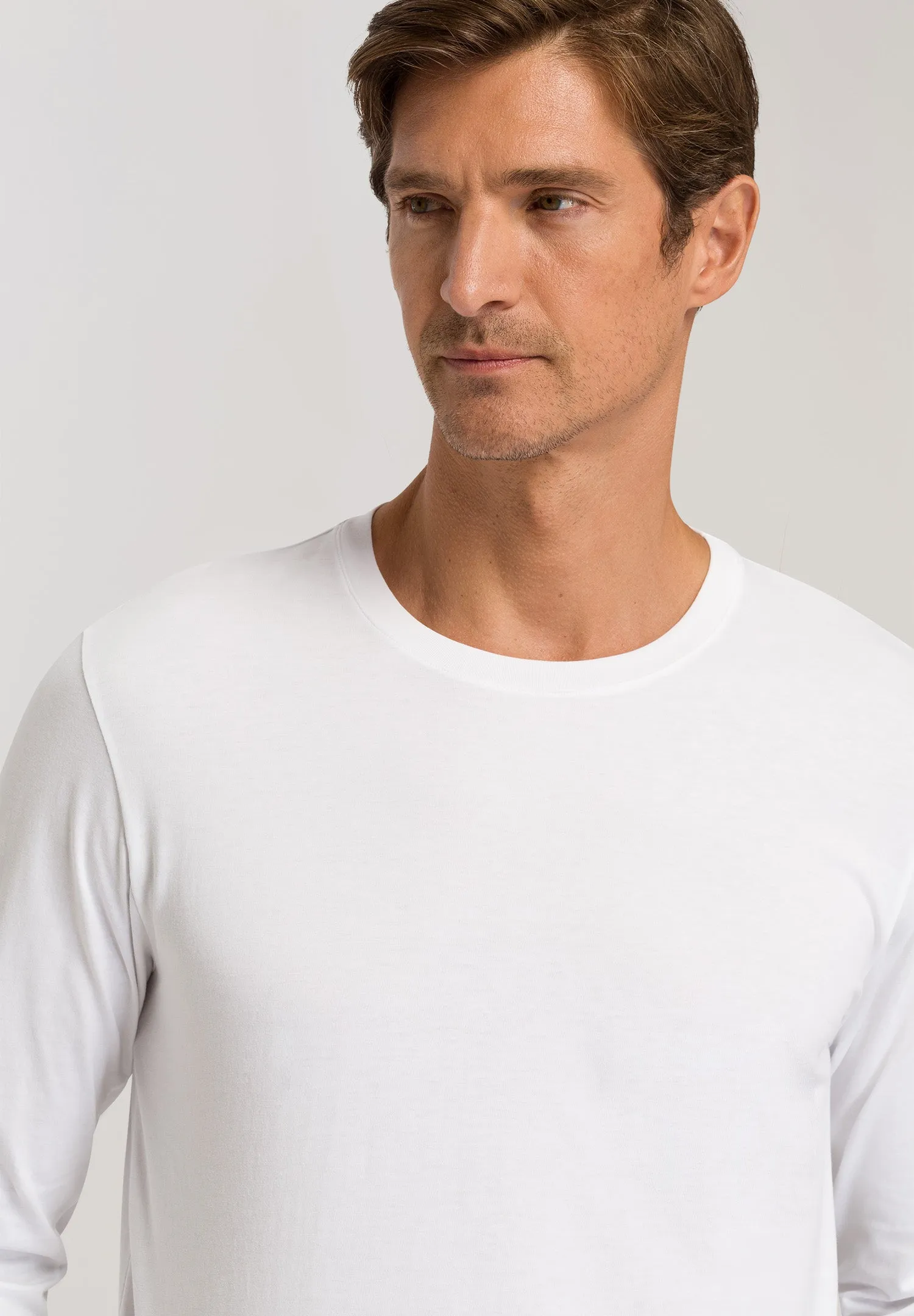 Living Shirts Cotton Crew Neck Top | White 75053-101