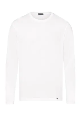 Living Shirts Cotton Crew Neck Top | White 75053-101