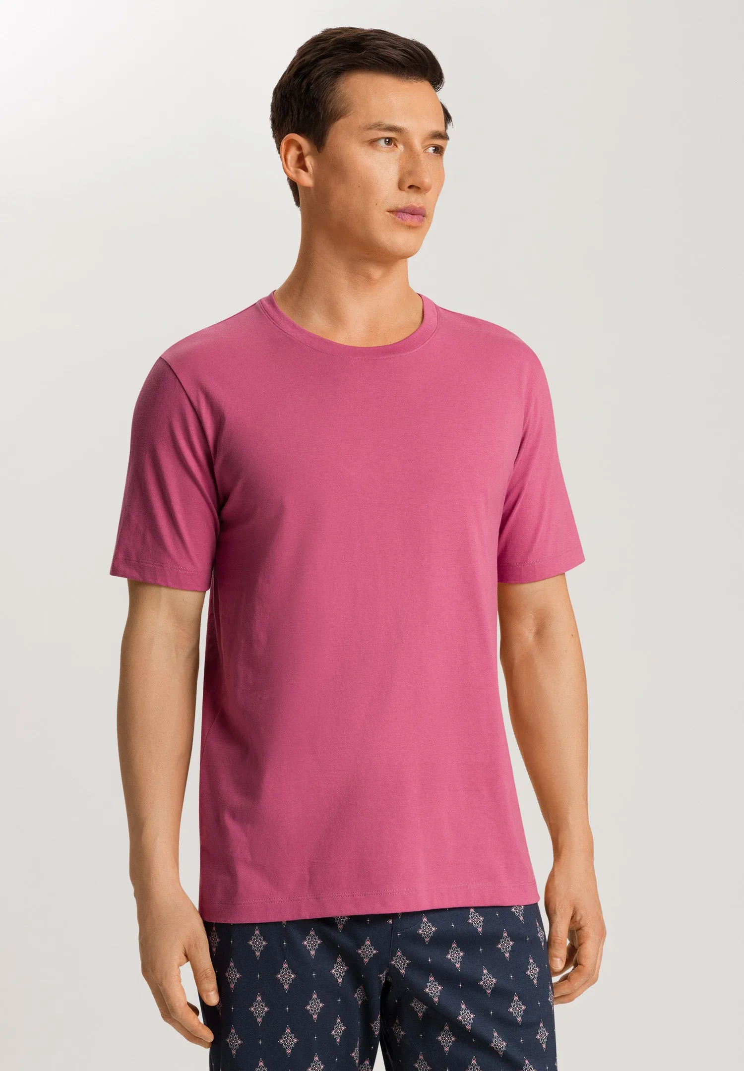 Living Shirts Jersey Cotton Crew Neck T-Shirt | Rose Wine 75050-2414