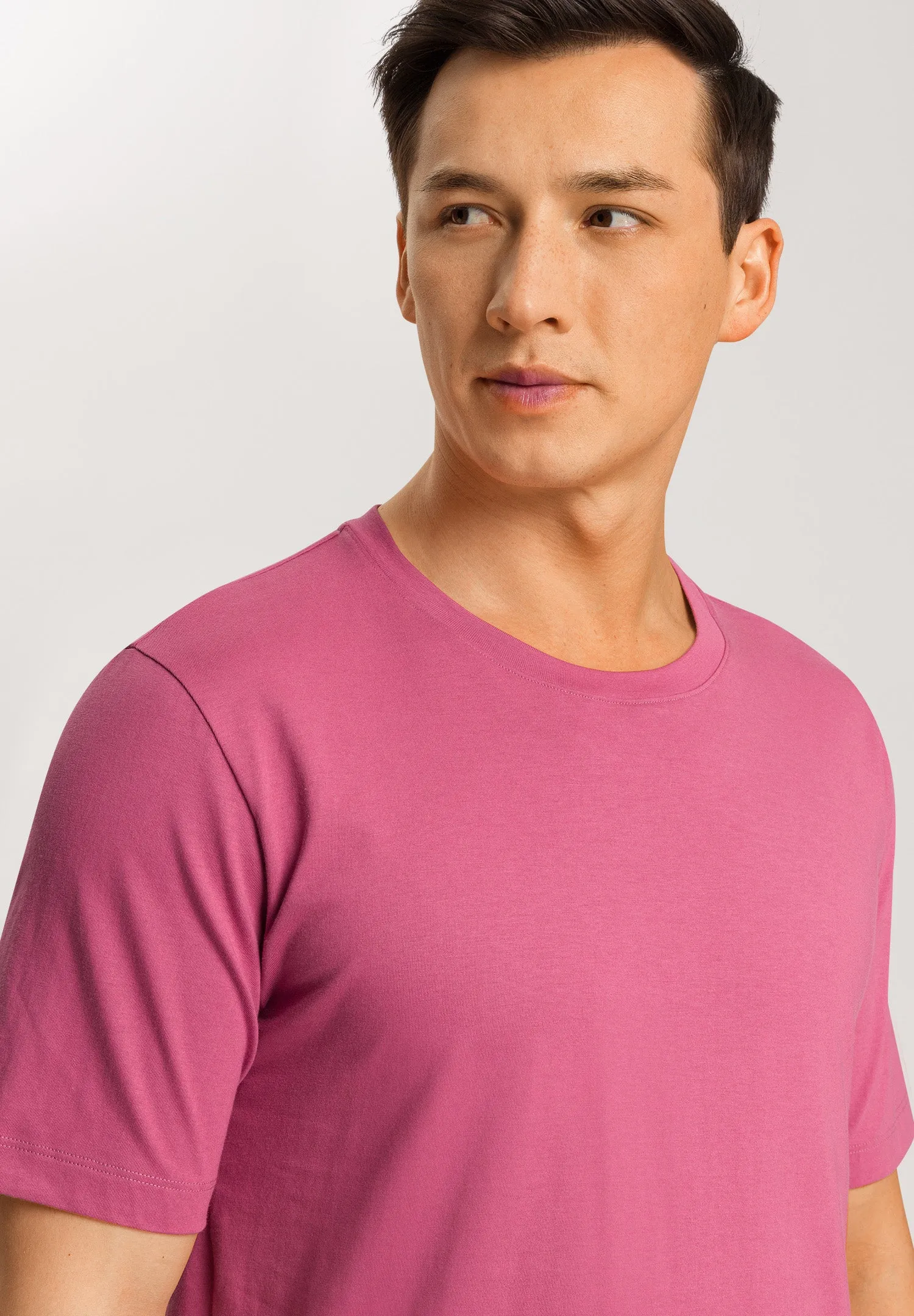 Living Shirts Jersey Cotton Crew Neck T-Shirt | Rose Wine 75050-2414