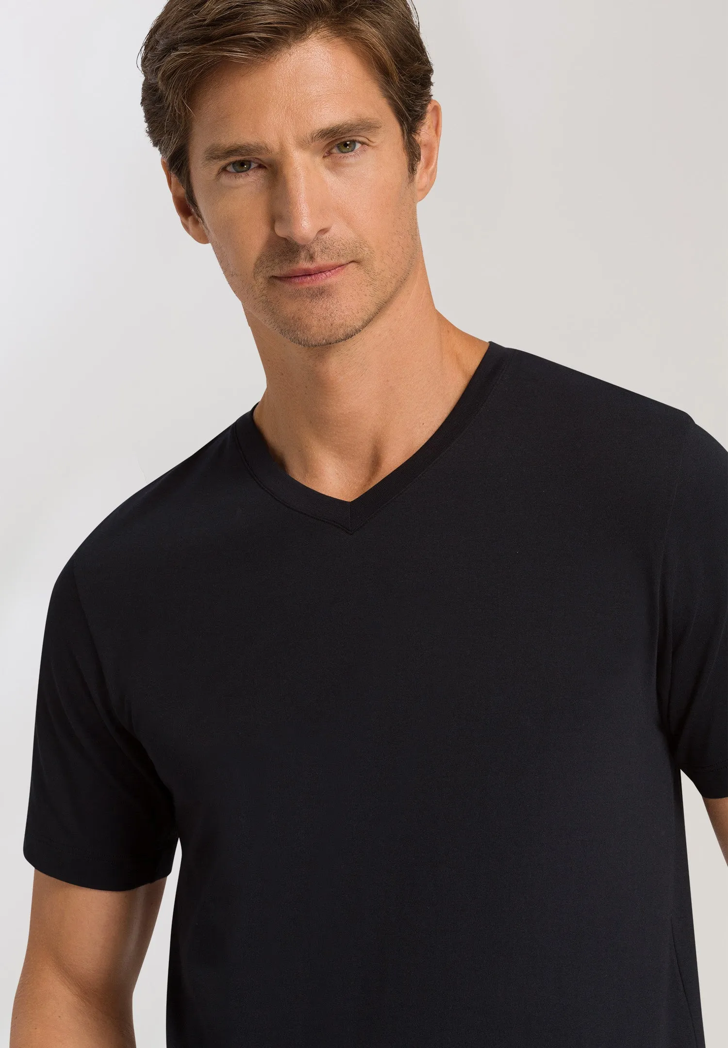 Living Shirts Jersey Cotton V-Neck T-Shirt | Black 75051-019