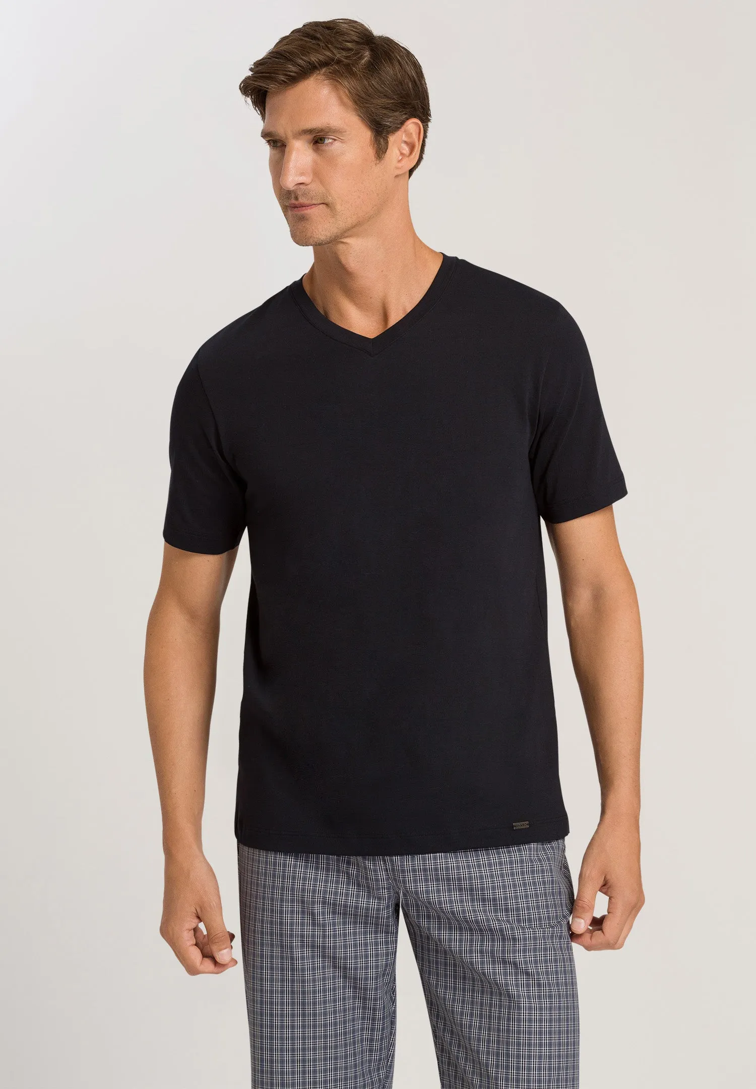 Living Shirts Jersey Cotton V-Neck T-Shirt | Black 75051-019