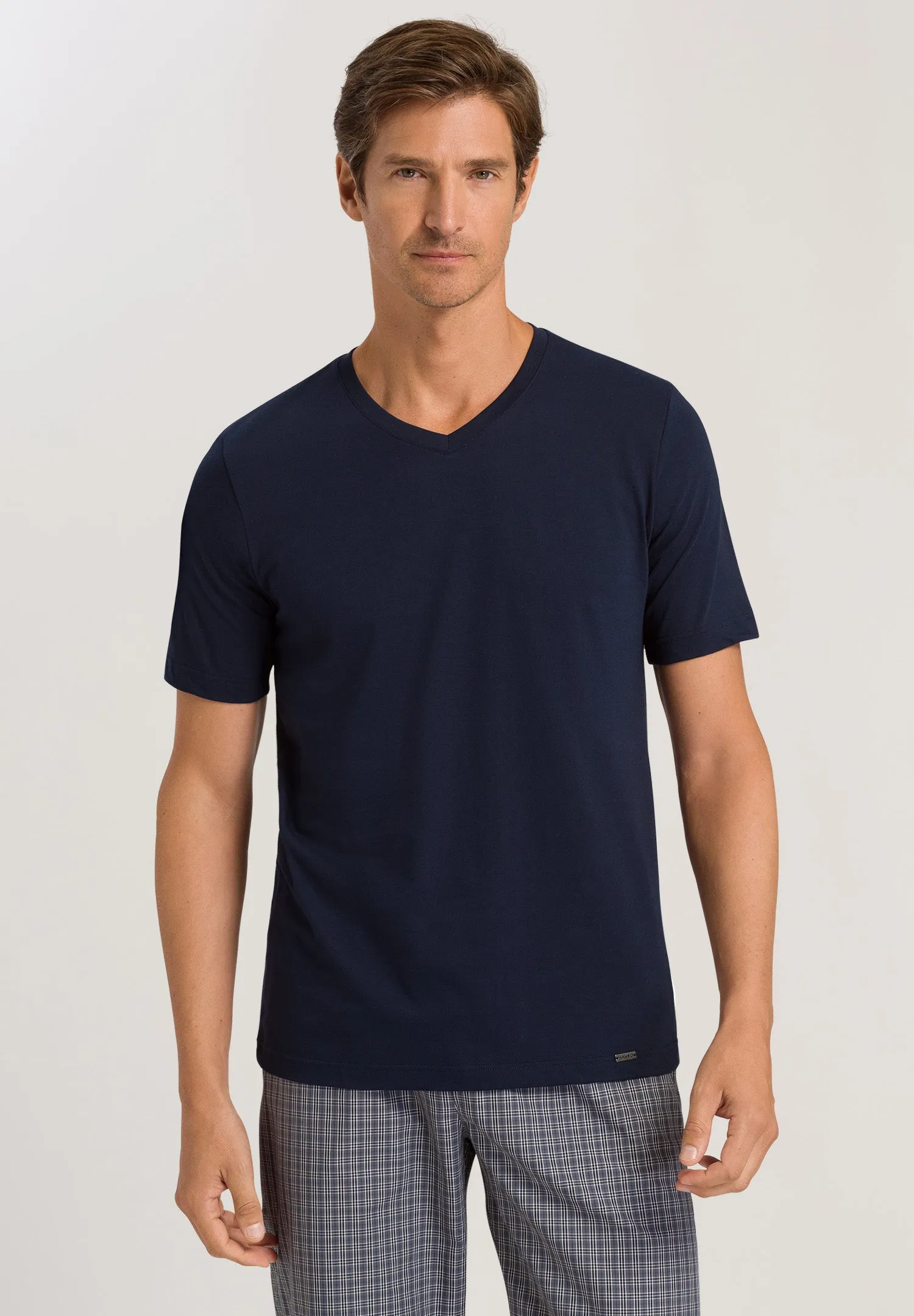 Living Shirts Jersey Cotton V-Neck T-Shirt | Deep Navy 75051-1610