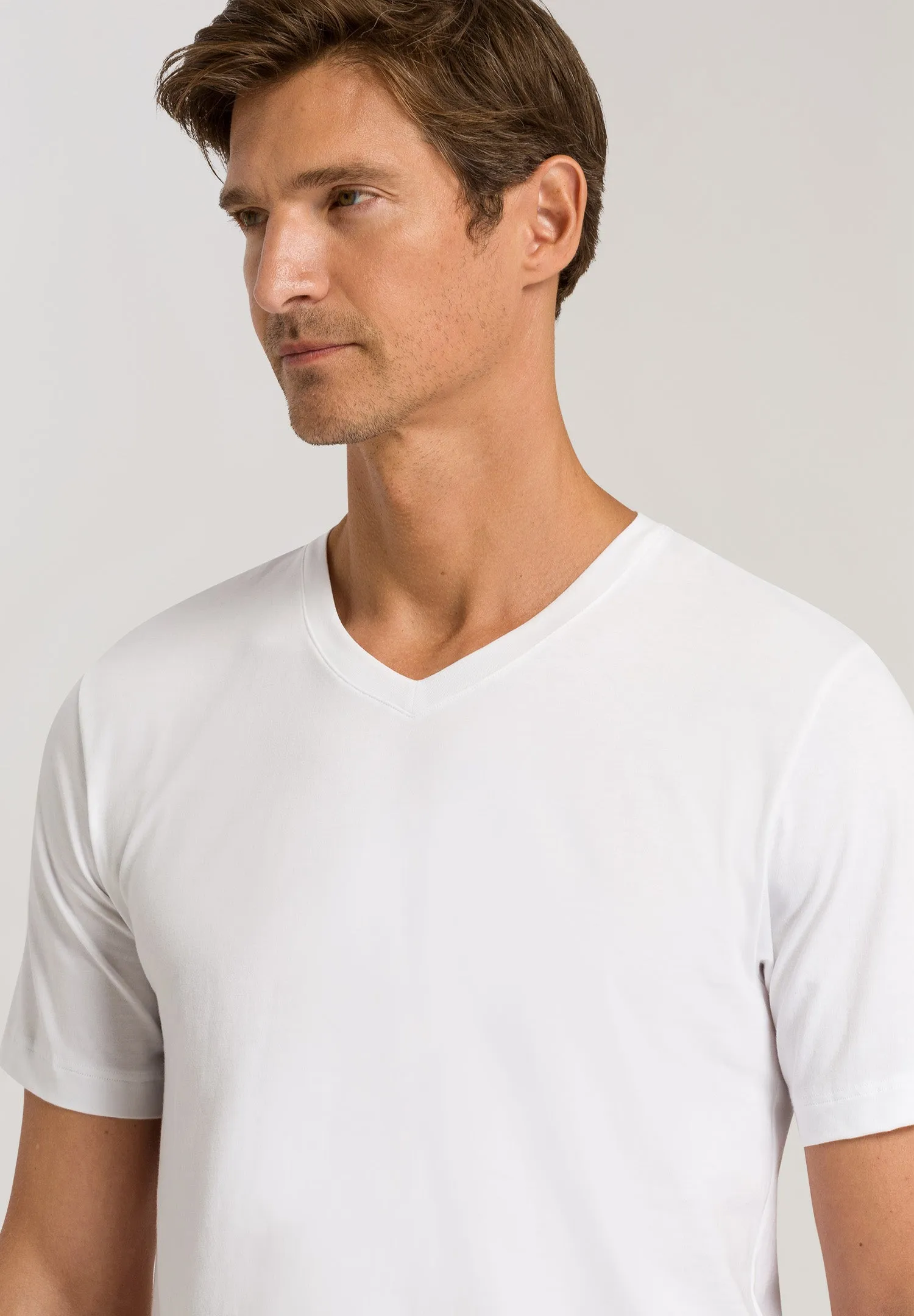 Living Shirts Jersey Cotton V-Neck T-Shirt | White 75051-101