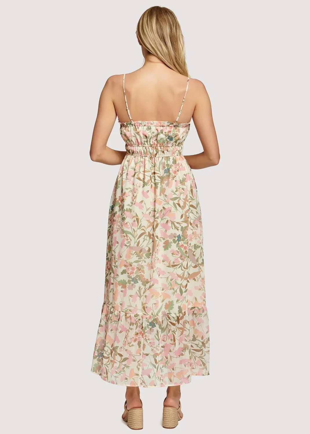 Lost   Wander Pink Wildflowers Maxi Dress