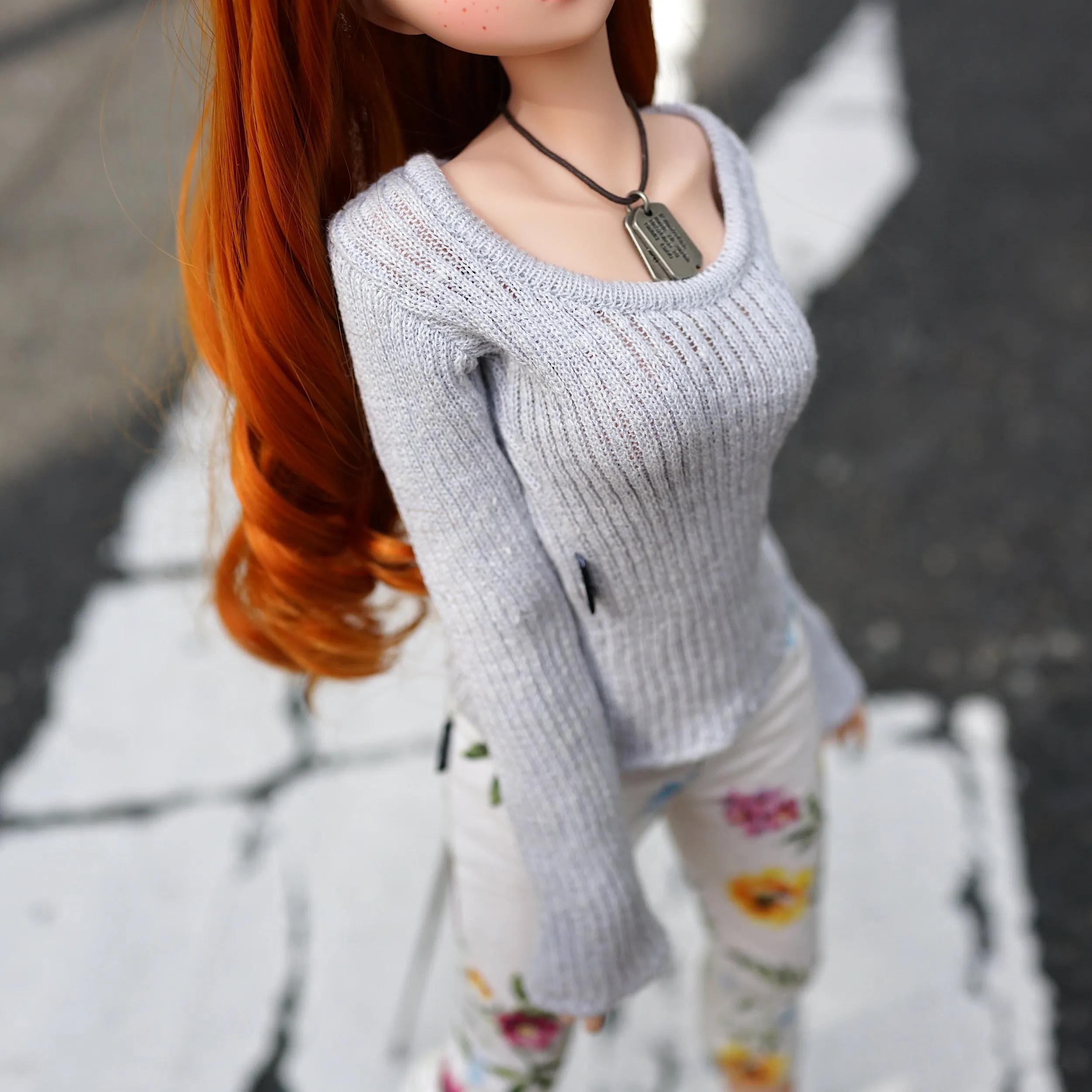 Low Neck Rib Knit Sweater