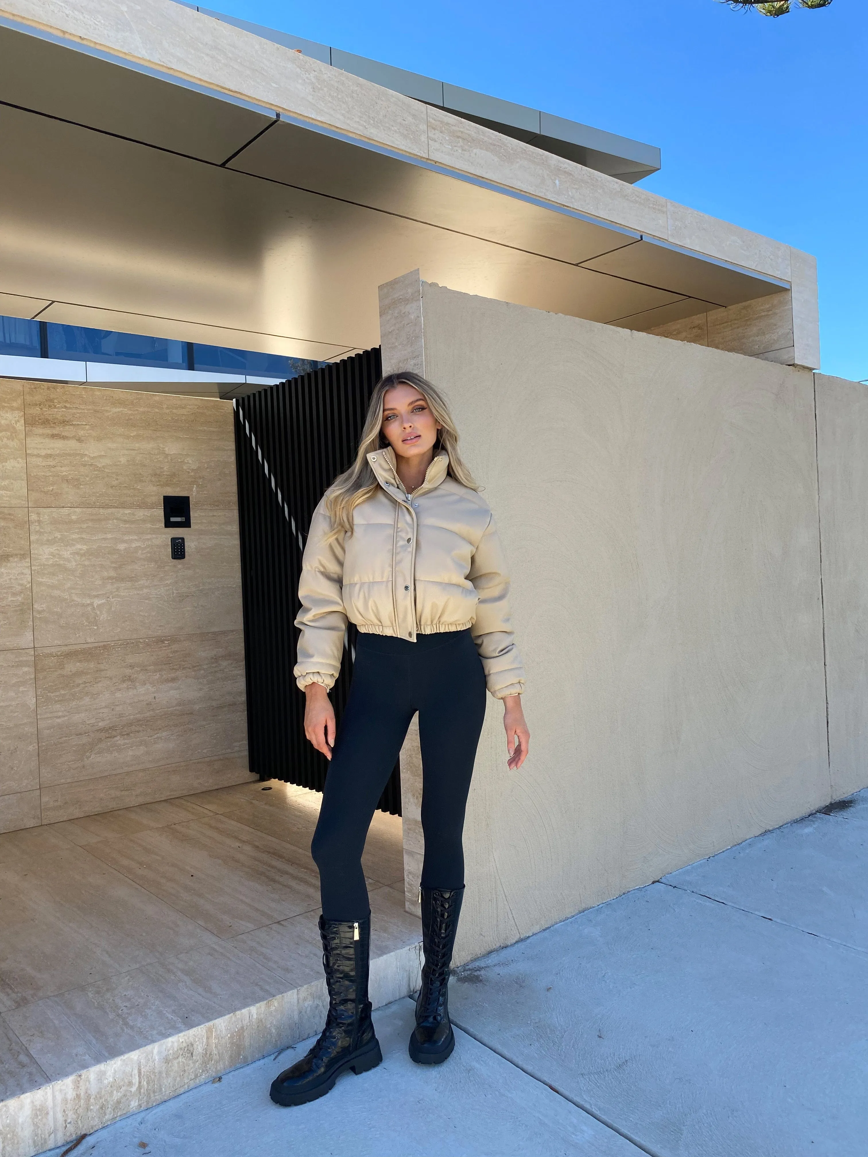 Madison The Label Fifi Puffer Jacket - Sand