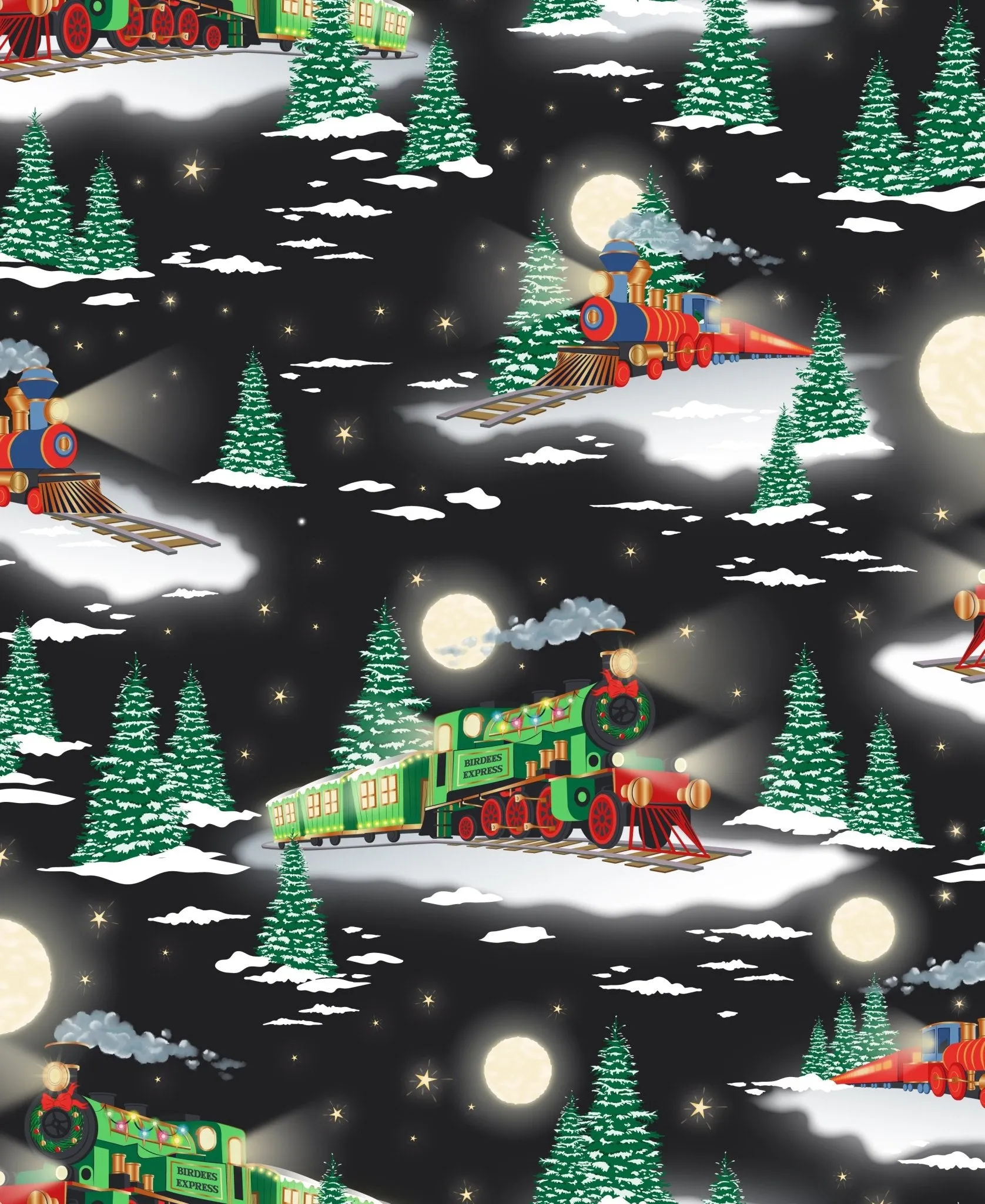 Magical Midnight Express Trains/Forest Wonderland Lumberjacks Boys Boxer Set of 2