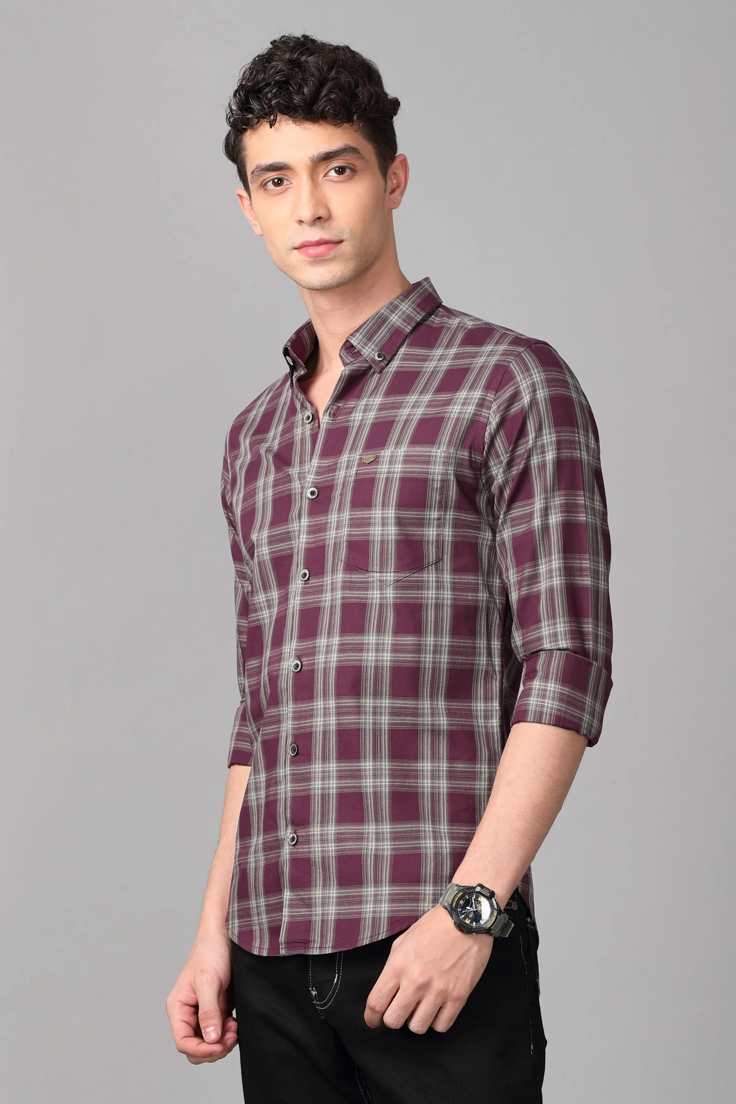 Maroon Checks Shirt