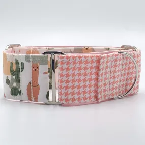 Martingale Collar - Peachy Llama Love Martingale Collar