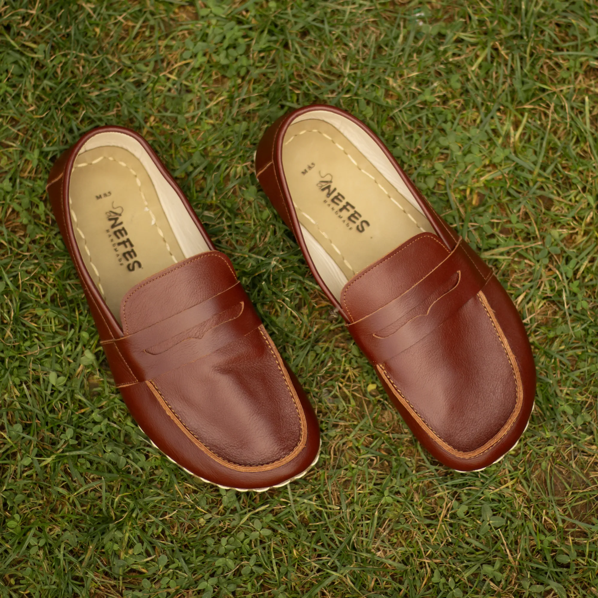 Men's Leather Earthing Barefoot Shoes Tornado Brown