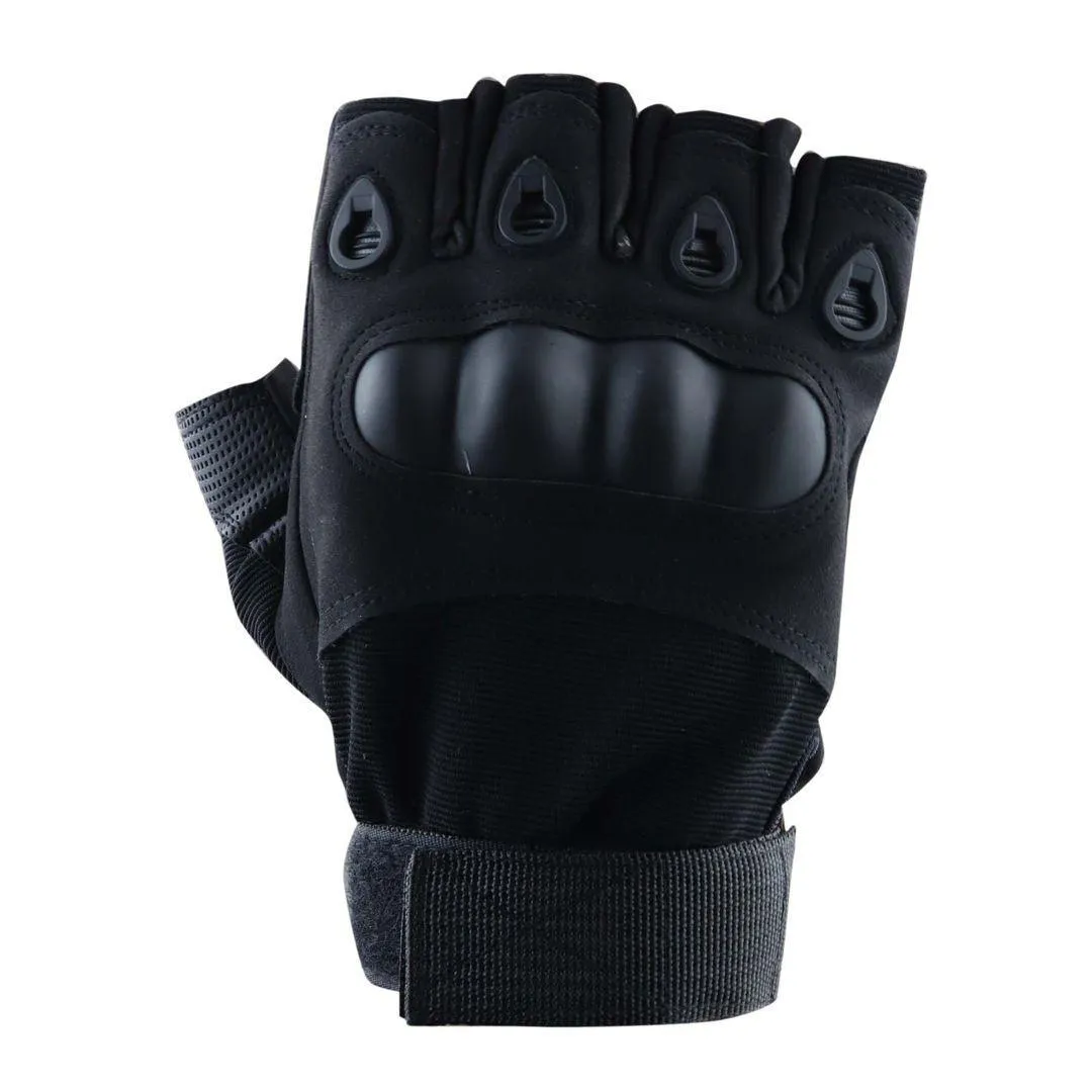 Mens Weight Lifting Gloves Gym Boxing Extra Grip Fingerless Double Strap