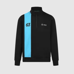 Mercedes AMG Petronas F1 Men's George Russell 1/4 Zip Sweatshirt - Black