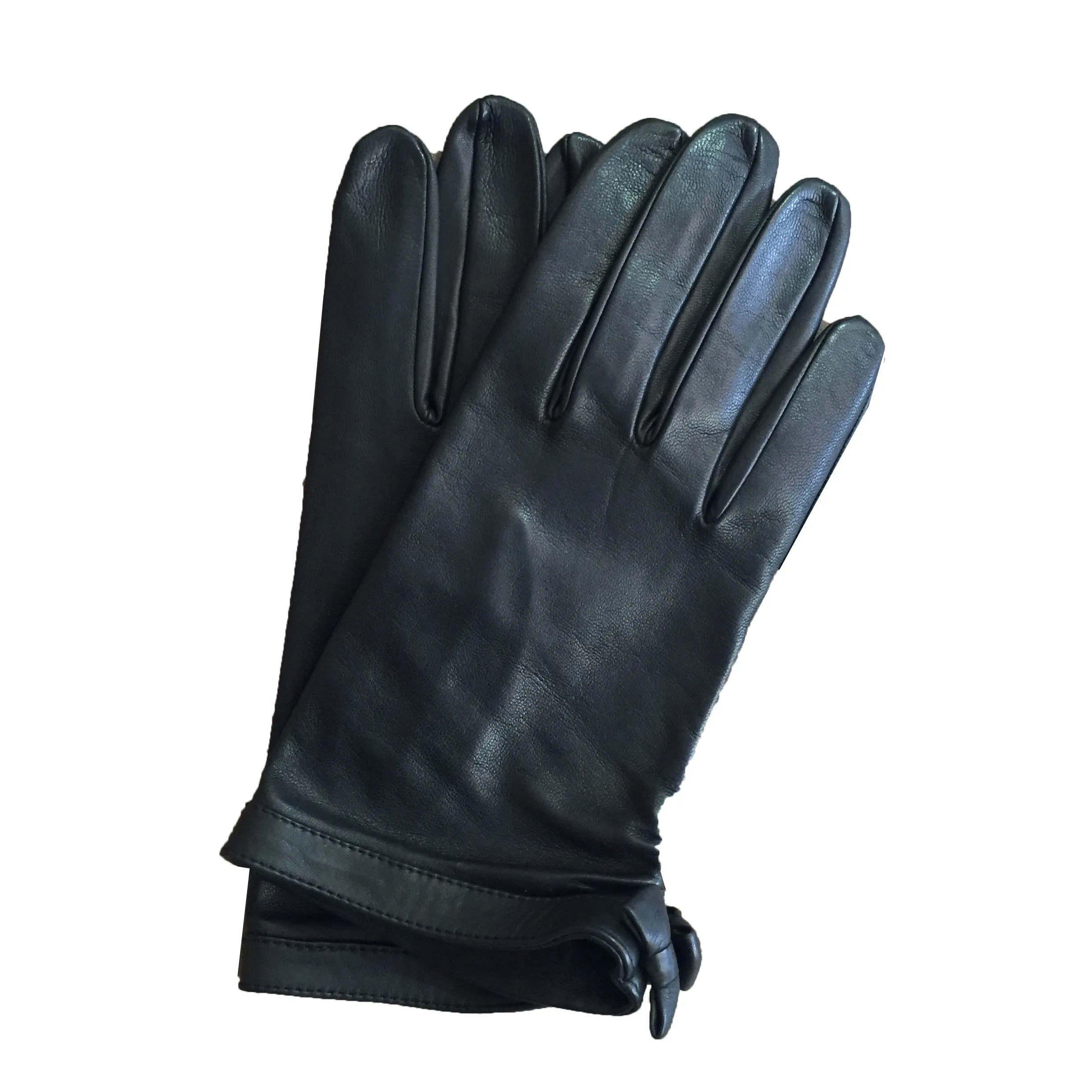 Minnie Ruche - Women's Silk Lined Leather Gloves