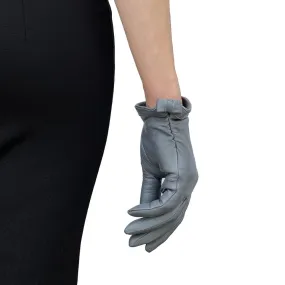 Minnie Ruche - Women's Silk Lined Leather Gloves