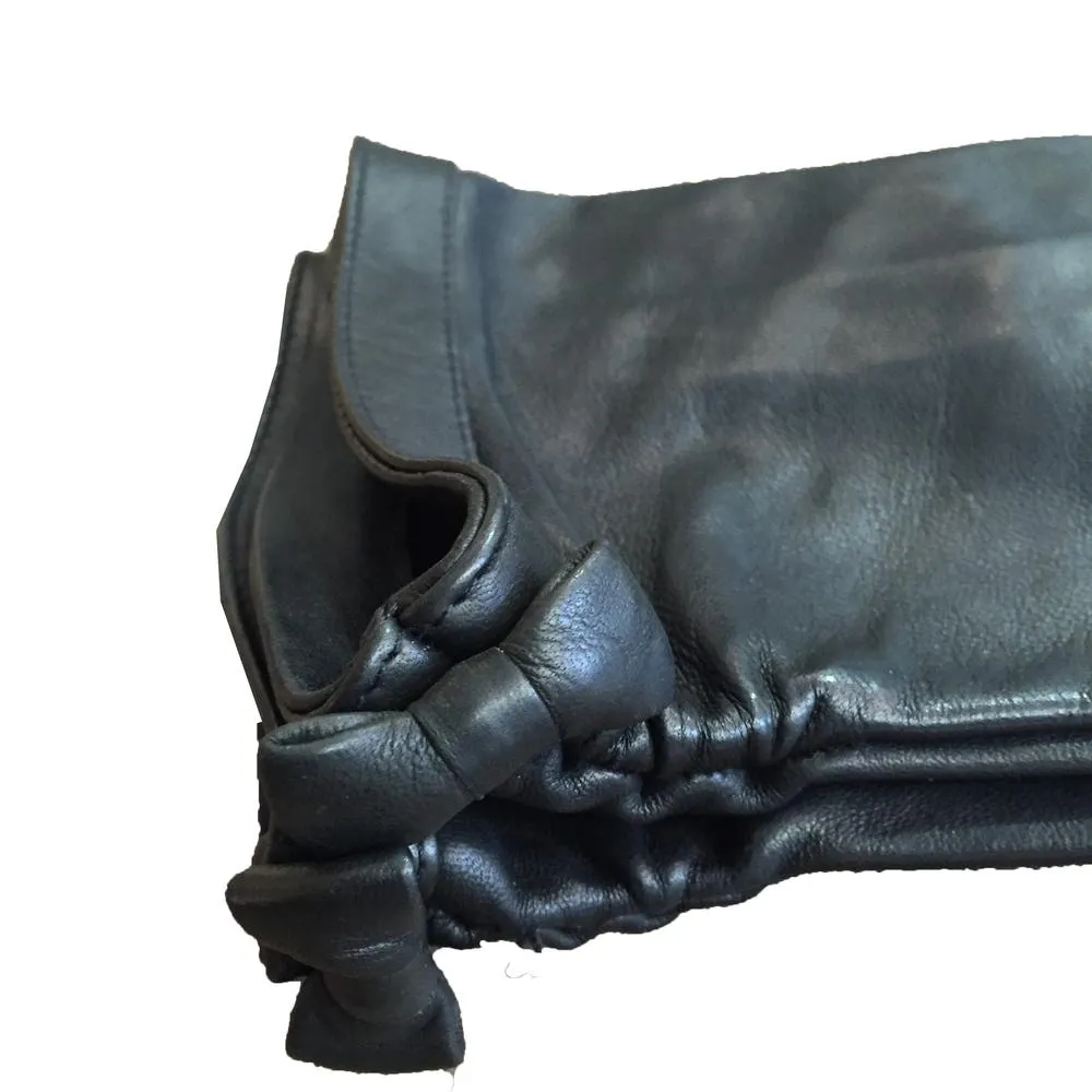 Minnie Ruche - Women's Silk Lined Leather Gloves