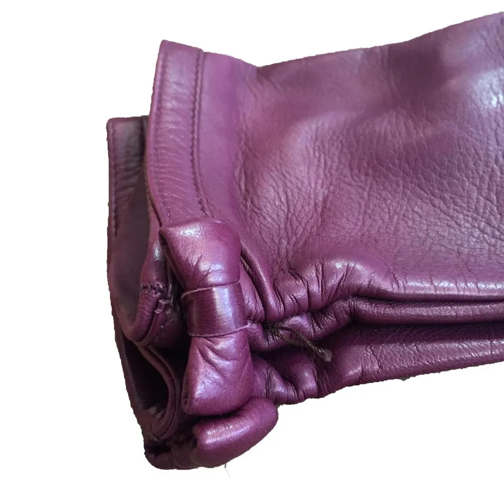 Minnie Ruche - Women's Silk Lined Leather Gloves