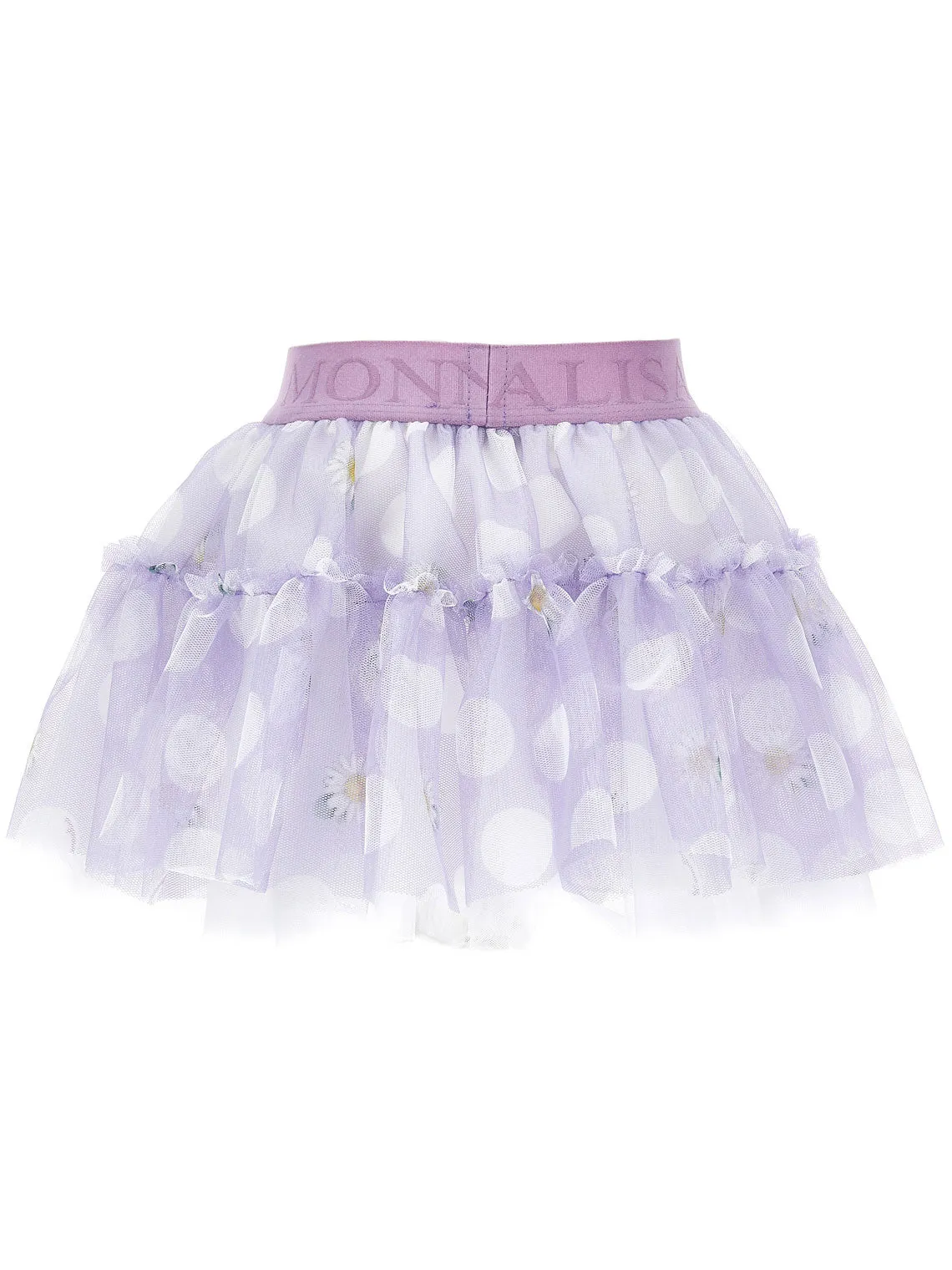 Monnalisa Tulle skirt with polka dots and daisies