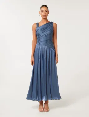 Nya Metallic Asym Maxi Dress