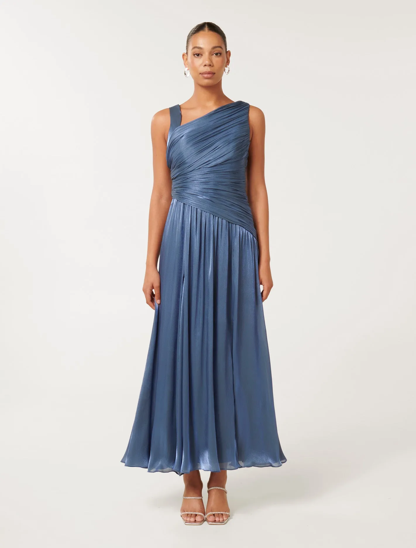 Nya Metallic Asym Maxi Dress