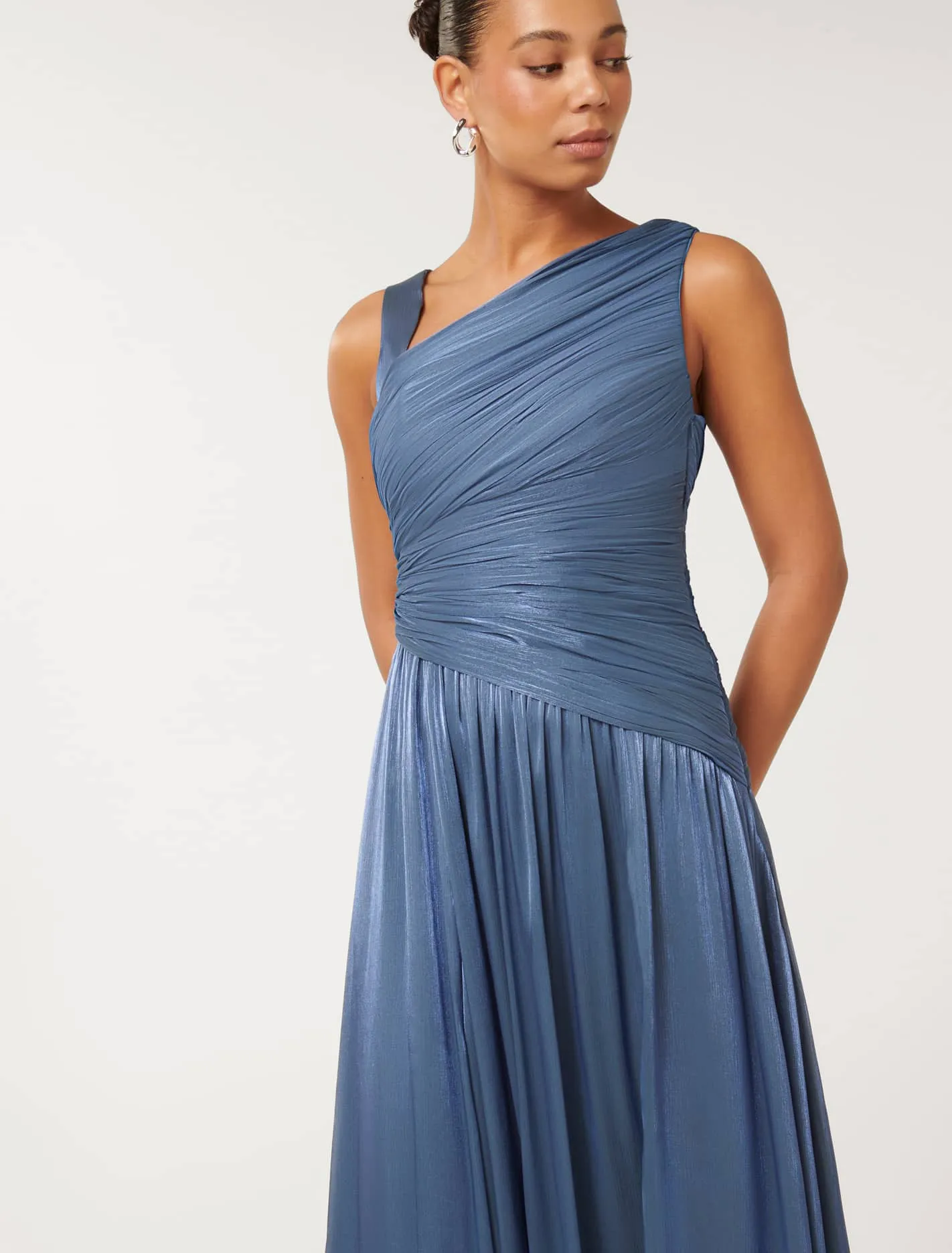 Nya Metallic Asym Maxi Dress