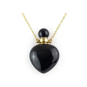 Obsidian Heart Bottle Pendant